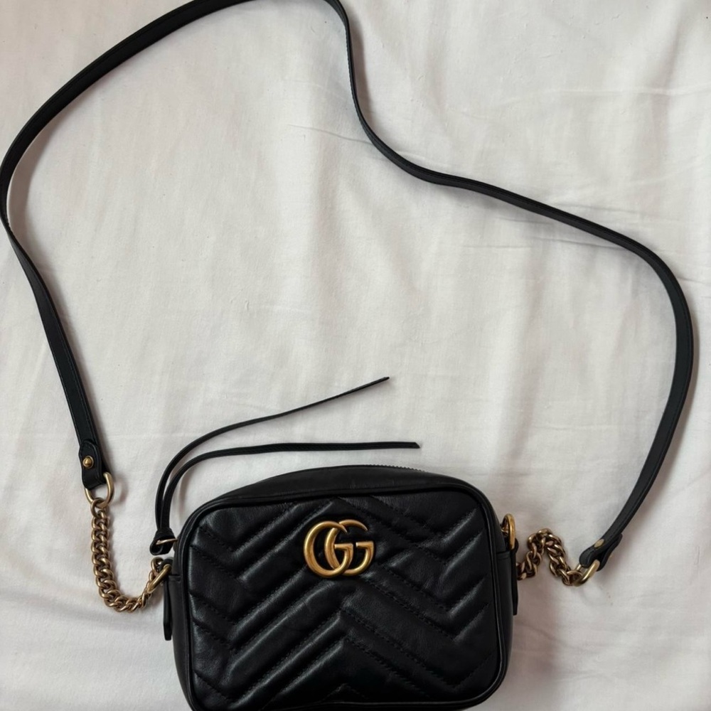 Authentic Gucci GG Marmont mini camera bag